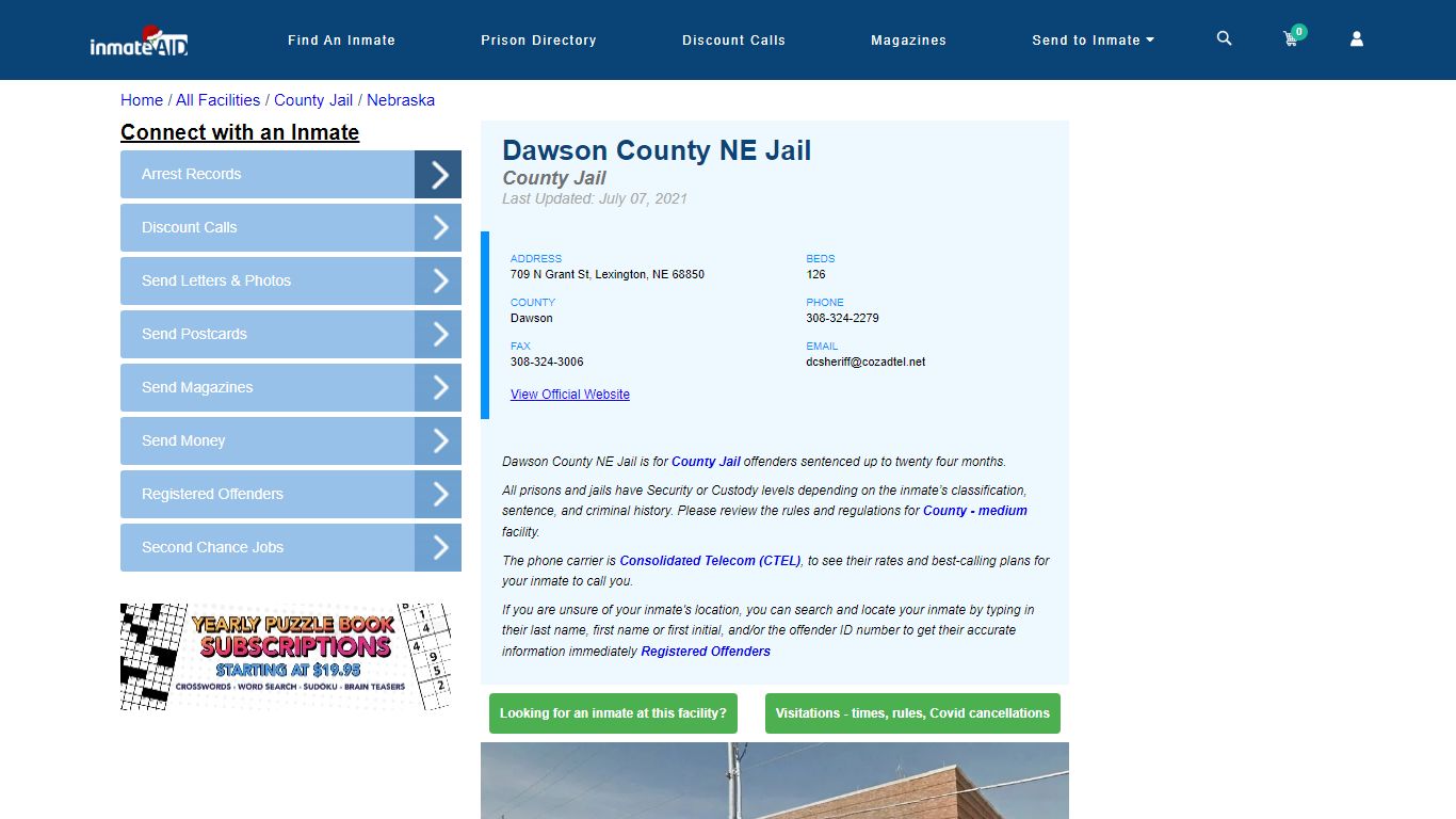 Dawson County NE Jail - Inmate Locator - Lexington, NE