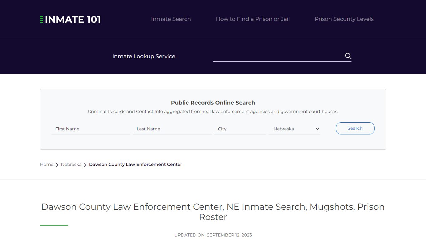 Dawson County Law Enforcement Center, NE Inmate Search, Mugshots ...